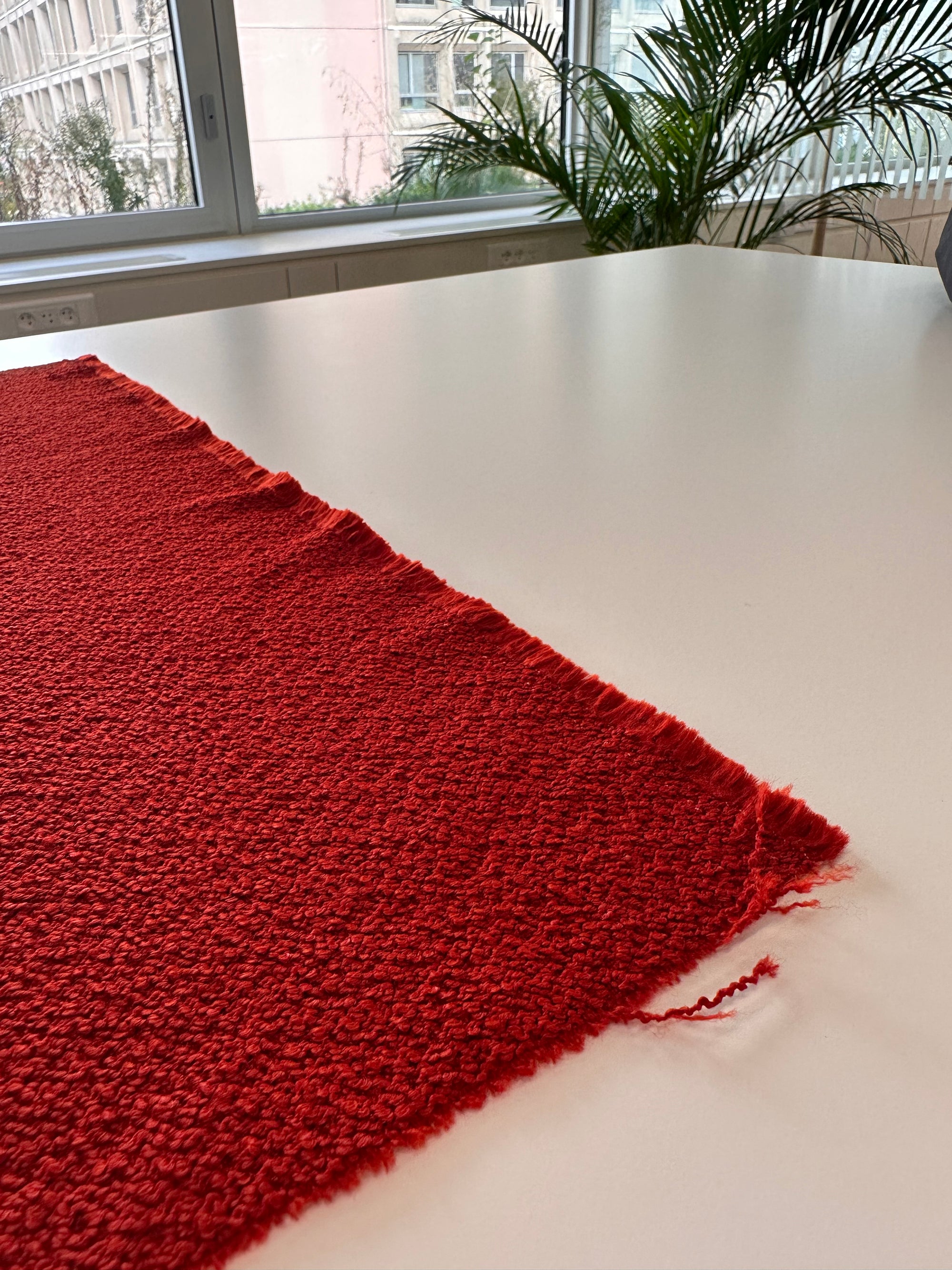 Laine et Viscose sable rouge brique focus - tissu au mètre disclothed paris kit couture prêt-à-coudre patron de couture