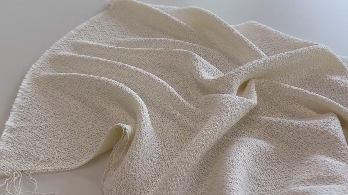 Laine et Viscose sable blanc - tissu au mètre disclothed paris kit couture prêt-à-coudre patron de couture focus vidéo