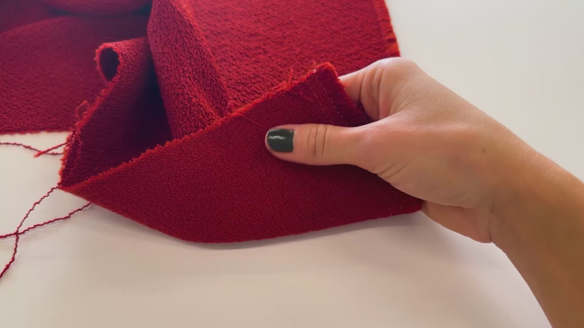 Laine et Viscose sable rouge brique - tissu au mètre disclothed paris kit couture prêt-à-coudre patron de couture focus vidéo