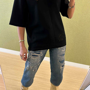 t-shirt bieber femme coffret couture - modèle prêt-à-coudre - version t-shirt noir