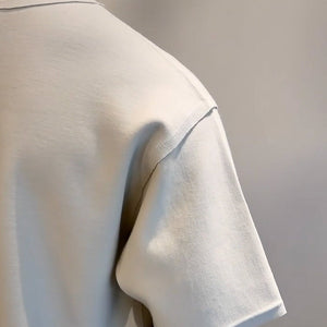 t-shirt bieber unisexe version homme - blanc galet - coffret couture tissus mercerie et patron - prêt-à-coudre disclothed paris